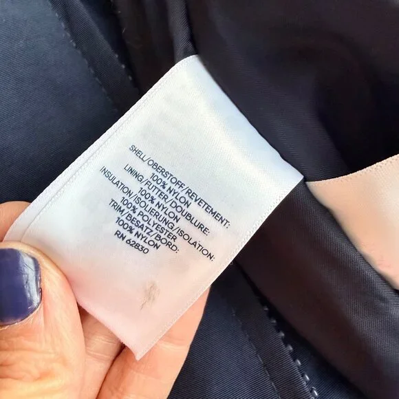 Lands End Kids Size 5 Navy Blue Snow Bib Overalls ow-A-Longs Feature - Picture 7 of 8